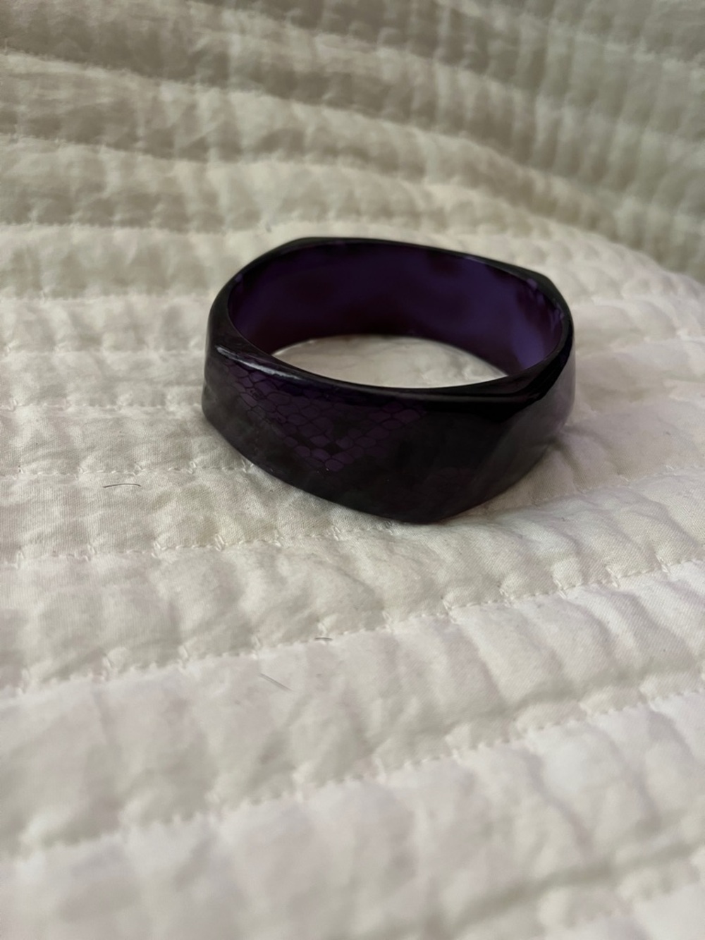 Snake Skin Purple Resin Bangle Bracelet